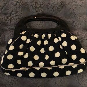 Polka Dot Handbag with Black and White Design